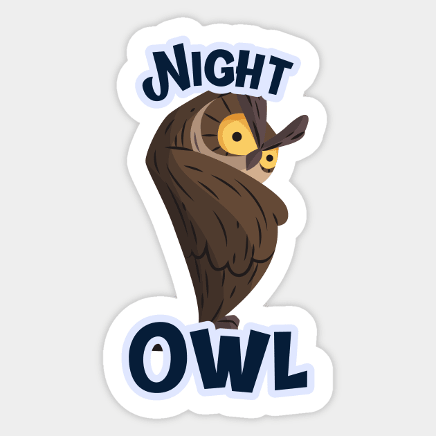 Night Owl with Insomnia and Noctural Sleepless Nights Sticker by RareLoot19